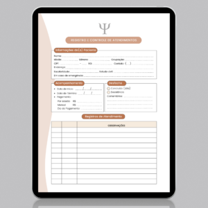 Registro de controle e evolução de atendimentos